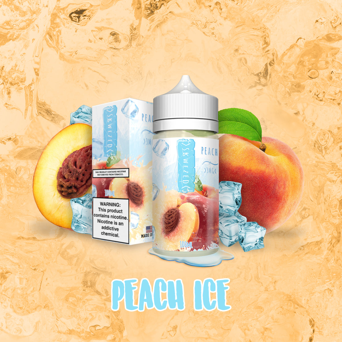 peach ice vape juice 100ml - Skwezed Ice NTDN